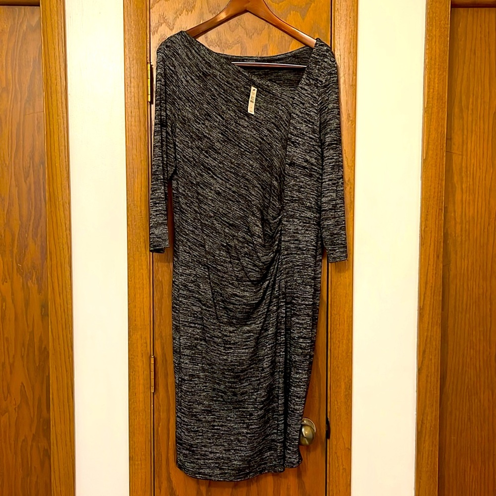 Talbots NWT black print dress